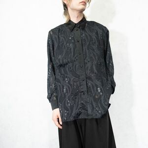 USA VINTAGE NYGARD collection PATTERNED DESIGN SHEER SHIRT/アメリカ古着柄デザインシアーシャツ