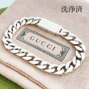 人気品＊グッチ GUCCI 925 ブレスレット シルバー メンズ OT65 喜平チェーン アクセサリー ロゴ レディース