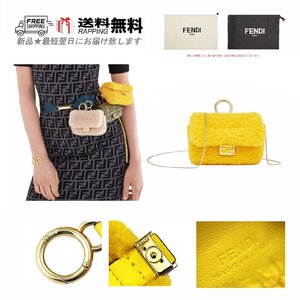 K766-YL.. FENDI フェンディ ポーチ BAG NANO BAGUETTE バゲット ショルダー イタリア製 7AR844AEHYF1DBB ★ イエロー