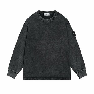 STONE ISLAND （ストーンアイランド） ワッペンパッチ スウェットシャツ 長袖 シャツ カジュアル トップス ブラック Mサイズ