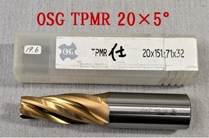 A1★OSG 4刃テーパーエンドミル Tin TPMR 20×5°HSS-Co 20×151×71×32 シャンク径Φ32mm★超美品★