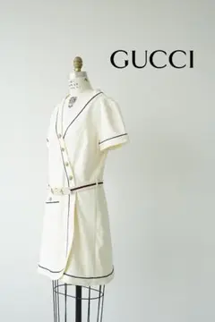 GUCCI グッチ 金ボタン ベルト ワンピース