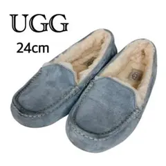 UGG アンスレー ムートン シープスキン モカシン シューズ グレー 24