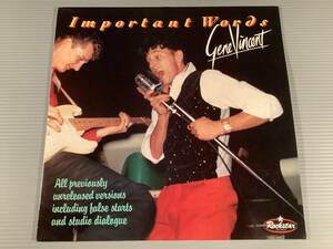 LP(輸入盤)●ジーン・ヴィンセント Gene Vincent／Important Words●良好品！