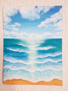 海　風景画　絵画　アート　パステル画　原画