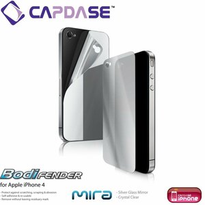 即決・送料込) CAPDASE iPhone 4S / 4 ボディフェンダー mira シルバーグラスミラー本体保護シート SPIH4-BM