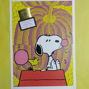 DEATH NYC 世界限定100枚 アートポスター　SNOOPY スヌーピー 草間彌生　南瓜 かぼちゃ ガム フーセンガム ウッドストック トム エバハート