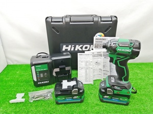 未使用品 HiKOKI 日立工機 36V コードレス インパクトドライバ マルチボルトバッテリ×2付 WH36DC(2XPSZ) グリーン④