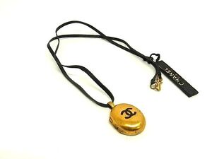 1円 CHANEL シャネル ココマーク 95P ロケット ペンダント ネックレス アクセサリー レディース ゴールド系×ブラック系 FI6119