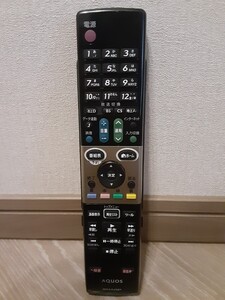 １円スタート！SHARP　シャープ　AQUAS　テレビ　リモコン　GA863WJSA