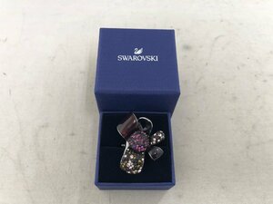 【SWAROVSKI】スワロフスキー　リボンリング（パープル系）　13号　幅8mm　　SY02-GMP