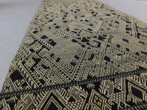 〔楽布特選〕P27385　東南アジアの手織り紬　掛け布　オークション　ｃ