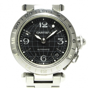 Cartier(カルティエ) 腕時計 パシャCメリディアンGMT W31079M7 ボーイズ SS 黒