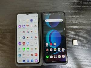 送料無料/中古/美品/動作確認済/L-51A LG Ｖ60 ThinQ 5G デュアルスクリーン付/128GB/Dual Screen/ブラック/黒