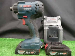 中古品 BOSCH ボッシュ 18V 2.0Ah 充電式 インパクトドライバー GDR18V-160 充電器 バッテリー2個付