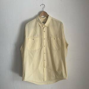 80s patagonia Snap Shirt 黄 L 白タグ パタゴニア 長袖 スナップシャツ コットン ポリエステル 無地 イエロー 古着長袖シャツ シャツ