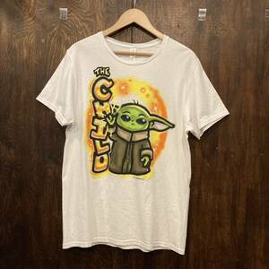 USA古着 マンダロリアン ベビーヨーダ Tシャツ ムービーT アメリカ古着 白 Mサイズ The Child スターウォーズ