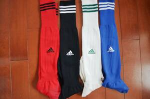 ◇US10◇ゆうパケットプラス対応 中古 サッカー フットサル ソックス ストッキング adidas アディダス 25-29　4点セット 高校部活引退品