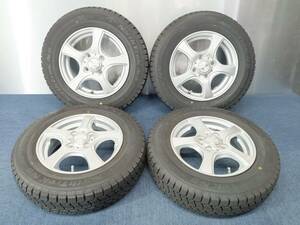 ★8.5-9分山★22年製★ オートバックスNorthTrek N5 145/80R13　社外ホイール 13×4J +42 4H-100 4本セット スタッドレス 軽自動車等　G280