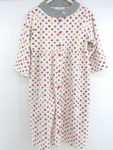 ■ TSUMORI CHISATO 水玉 ドット フリース 長袖 ナイトウエア ジャケット サイズM アイボリー マルチ レディース E