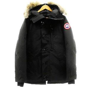 カナダグース CANADA GOOSE 美品 CHATEAU PARKA 3426MA ダウンジャケット シャトー パーカー コヨーテファー S/P 黒 ブラック■U30 メンズ