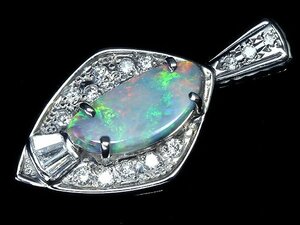 KK10831SS【売り切り】新品【RK宝石】≪opal≫ 極上ブラックオパール 大粒1.48ct 極上ダイヤモンド Pt900 高級ペンダントヘッド ネックレス