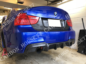 ★BMW E90 E91 Mスポーツ カーボン リア ディフューザー V型 左右4本出 2006-2011《交換タイプ》☆