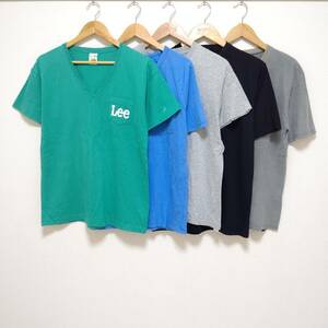 お得!!【まとめ売り】半袖 Tシャツ 5着 セット Lee GAP ギャップ Vネック 無地 シンプル オシャレ キレイメ古着 メンズ サイズ M /Y12361j