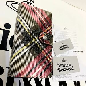 送料込●新品●価35200円 Vivienne Westwood iPhoneX iPhoneXS同等14.2×6.5cmスマホケース 赤チェック カード入 手帳型 ヴィヴィアン