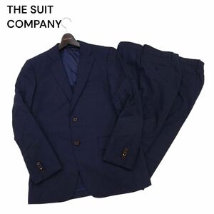 THE SUIT COMPANY スーツカンパニー 春夏 背抜き パンツ2本★ RAIN&TRAVEL セットアップ スーツ Sz.175cm-6Drop　メンズ 紺　I4T02217_7#M