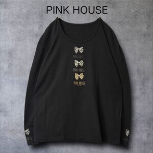 1485 PINK HOUSE＊ピンクハウス ヴィンテージ ロンT カネコイサオ 90年 古着 長袖Tシャツ プリント オフ白 Tシャツ トップス カットソー