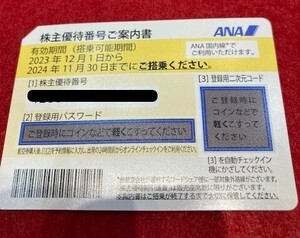 【番号通知】【大黒屋】ANA株主優待券 番号通知のみ 現物発送不可 有効期限 2024年11月30日迄1枚〜3枚 