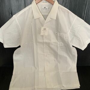 新品　当時物　ALL FIVE オープンカラーシャツ 開衿シャツ　半袖　白　LLサイズ　レトロ