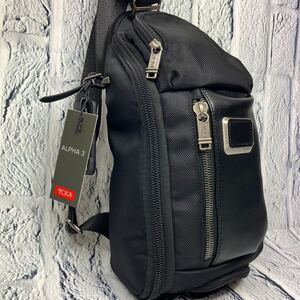 新品タグ付◆ トゥミ TUMI メンズ ボディバッグ ショルダーバッグ アルファ ブラボー ケリー レザー 斜め掛け 通勤 ブラック 黒 左右切替可