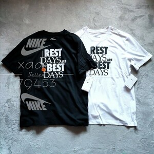 新品 正規品 NIKE ナイキ NSW BEST DAYS 半袖 Tシャツ 2枚セット 黒 ブラック 白 ホワイト ロゴ プリント L