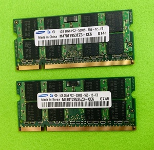 SAMSUNG 2rx8 PC2-5300S 1GB 2枚で 2GB DDR2 667 666 1GB 2枚 2GB 200ピン ECC無し DDR2 ノート用メモリ LAPTP RAM 中古動作確認済み