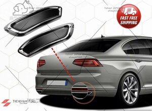 VW パサート B8 リアディフューザー 2ピース フォルクスワーゲン passat ［2015-2019］ステンレス カスタム 簡単装着YWQ837