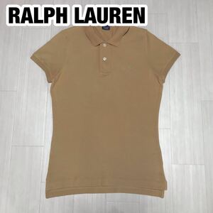 RALPH LAUREN ラルフローレン 半袖ポロシャツ レディース M ブラウン 刺繍ポニー