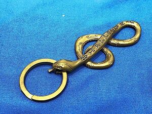 12/241【小傷・汚れ有り】　CHALLENGER　KEYRING　キーリング　スネークブラス　BRASS キーホルダー　チャレンジャー