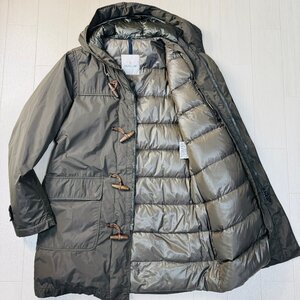 美品/表記2 L相当★モンクレール/MONCLER ダッフル調 フーデット ダウンコート ジャケット ロング丈 トリコロール 極暖 メンズ カーキ