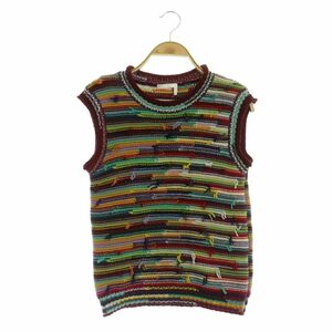 クロエ CHLOE 22SS sleeveless sweater スリーブレスセーター ニット カシミヤ ウール混 ノースリーブ XS マルチカラー