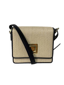 Max Mara マックスマーラ ショルダーバッグ - MM Bag in leather and woven fabric ベージュ IT752KW90QHK