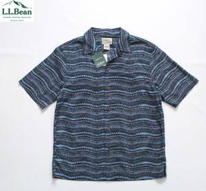 未使用【 L.L.Bean エルエルビーン 】半袖 ハワイアンシャツ S バティック アロハ 289133 総柄 コットン オープンカラー ココナッツボタン