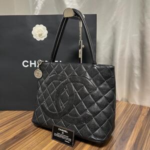 ★正規品 美品★CHANEL シャネル バッグ 復刻トート キャビアスキン ブラック マトラッセ ココマーク シール カードあり