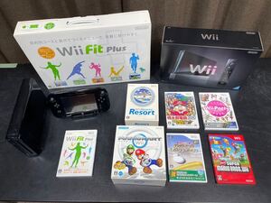 【ZS-442】Nintendo/任天堂 Wii RVL-001 本体 ゲーム各種 Wii Fit Plus/WiiU WUP-010 ソフト7本セット ゲーム機 マリオカート 桃鉄 他