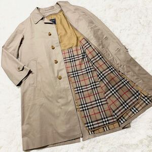 ◆1円～◆美品 希少XL相当◎ BURBERRY バーバリー ステンカラーコート メンズ ノバチェック ライナー付き ベージュ 大きいサイズ ロング丈