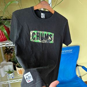 CHUMS 迷彩プリント　Tシャツ　黒　M