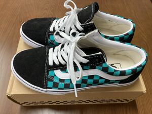 ★VANS バンズ　オールドスクール　スニーカー US8 26.0cm チェック緑黒