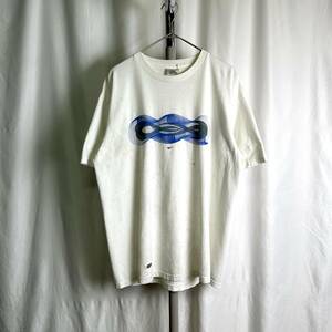 90s NIKE プリント Tシャツ L ホワイト 白 ボロ メキシコ製 ナイキ 00s 古着 オールド ビンテージ