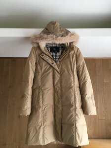 美品　BURBERRY LONDON バーバリーロンドン 高級　ファー　ダウン コート 裏地ノバチェック３８